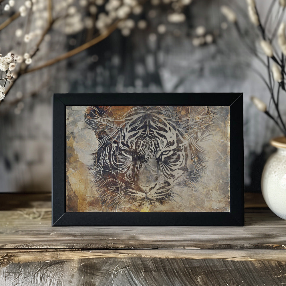 Poster - Tiger Animal Vintage Art Illustration Wallart 17