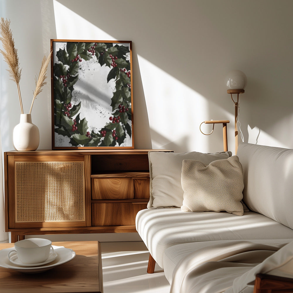 Poster - Splatters holly wreath