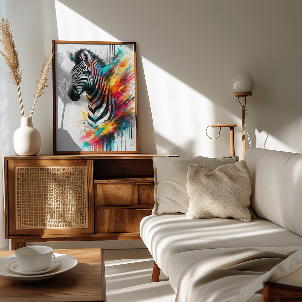 Poster - Colorful Zebra