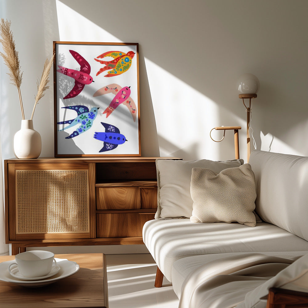 Plakat - Whimsical birds - Admen.dk