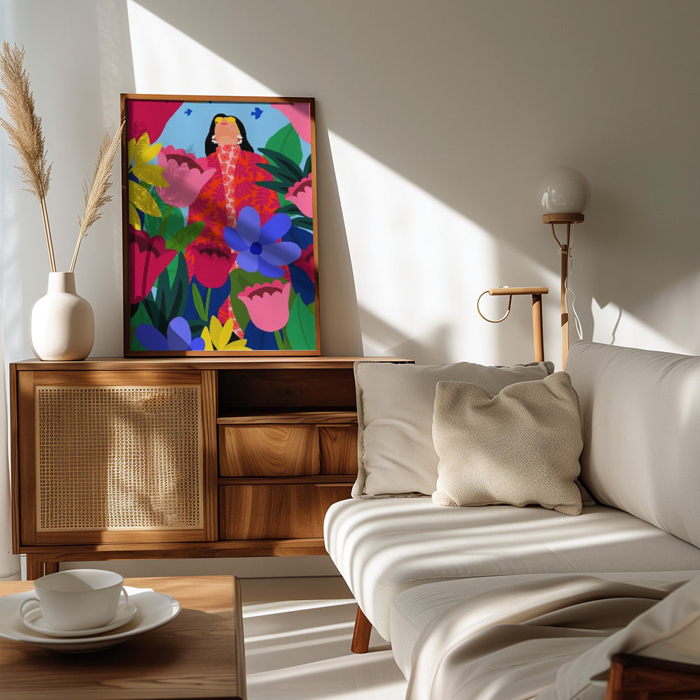Plakat - Woman in Flower Garden - Admen.dk