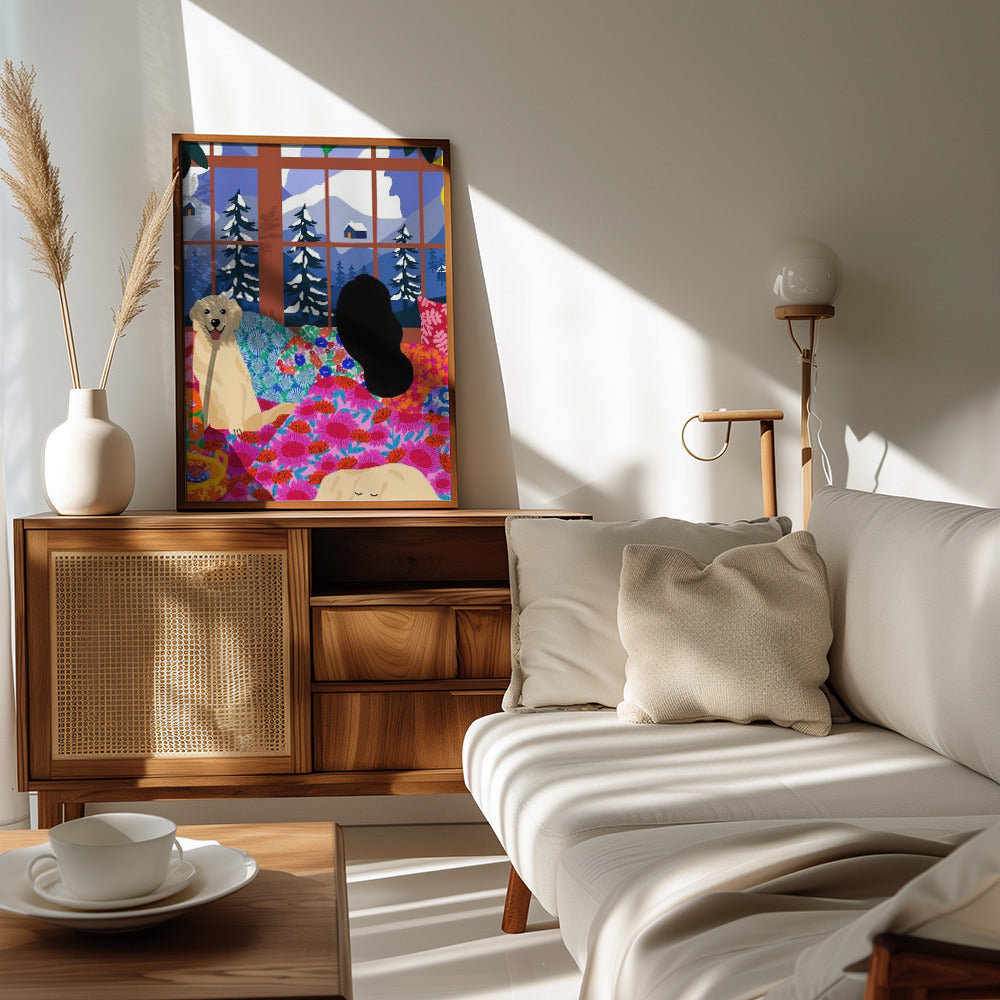 Plakat - 9933x14043 Din 107 In Bed Looking At the View - Admen.dk