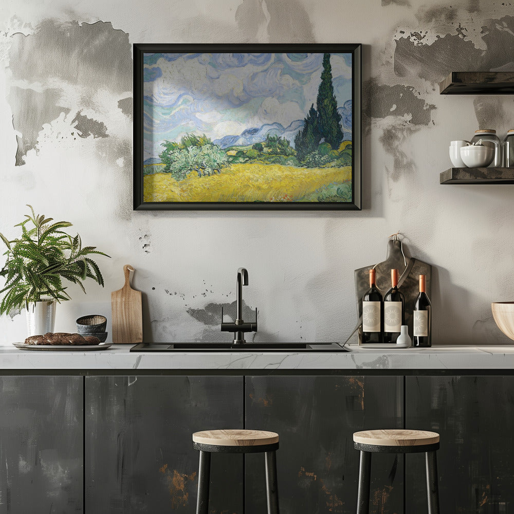Plakat - Wheat Field With Cypresses - Admen.dk