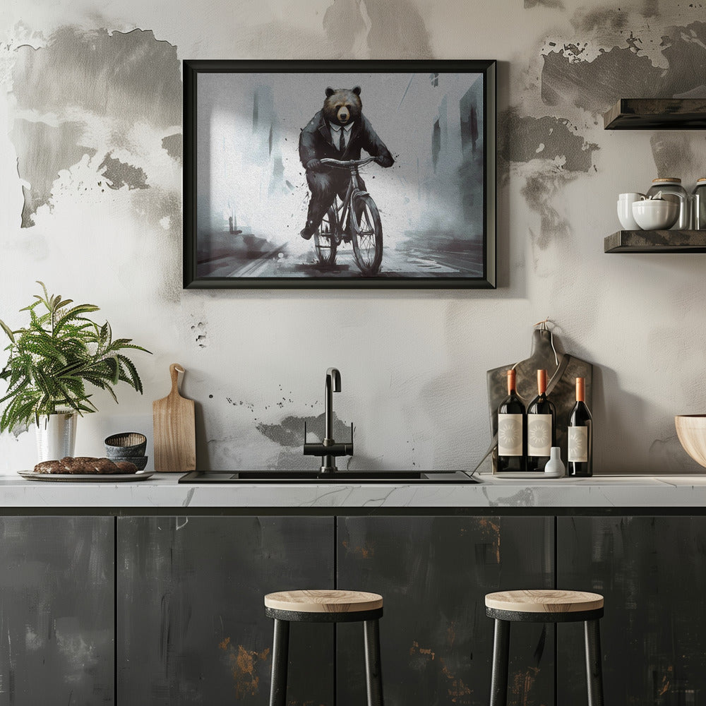 Plakat - Bear on bike