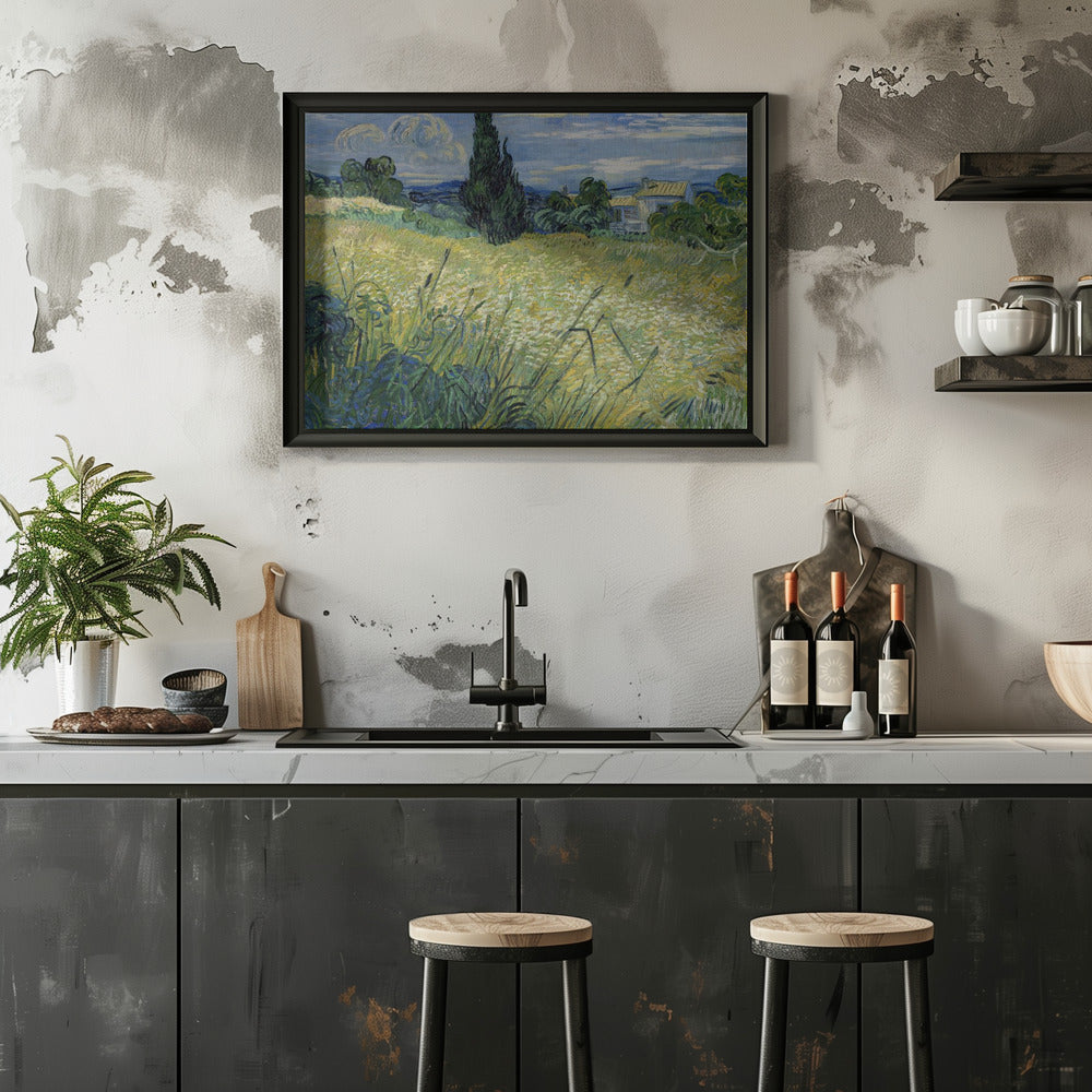 Plakat - Green Wheat Field With Cypress (1889) - Admen.dk