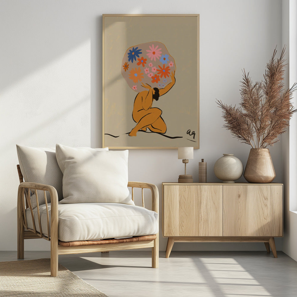 Plakat - World On Her Shoulders - Admen.dk