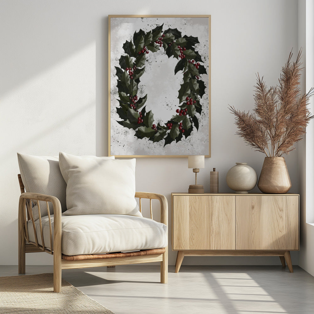 Poster - Splatters holly wreath