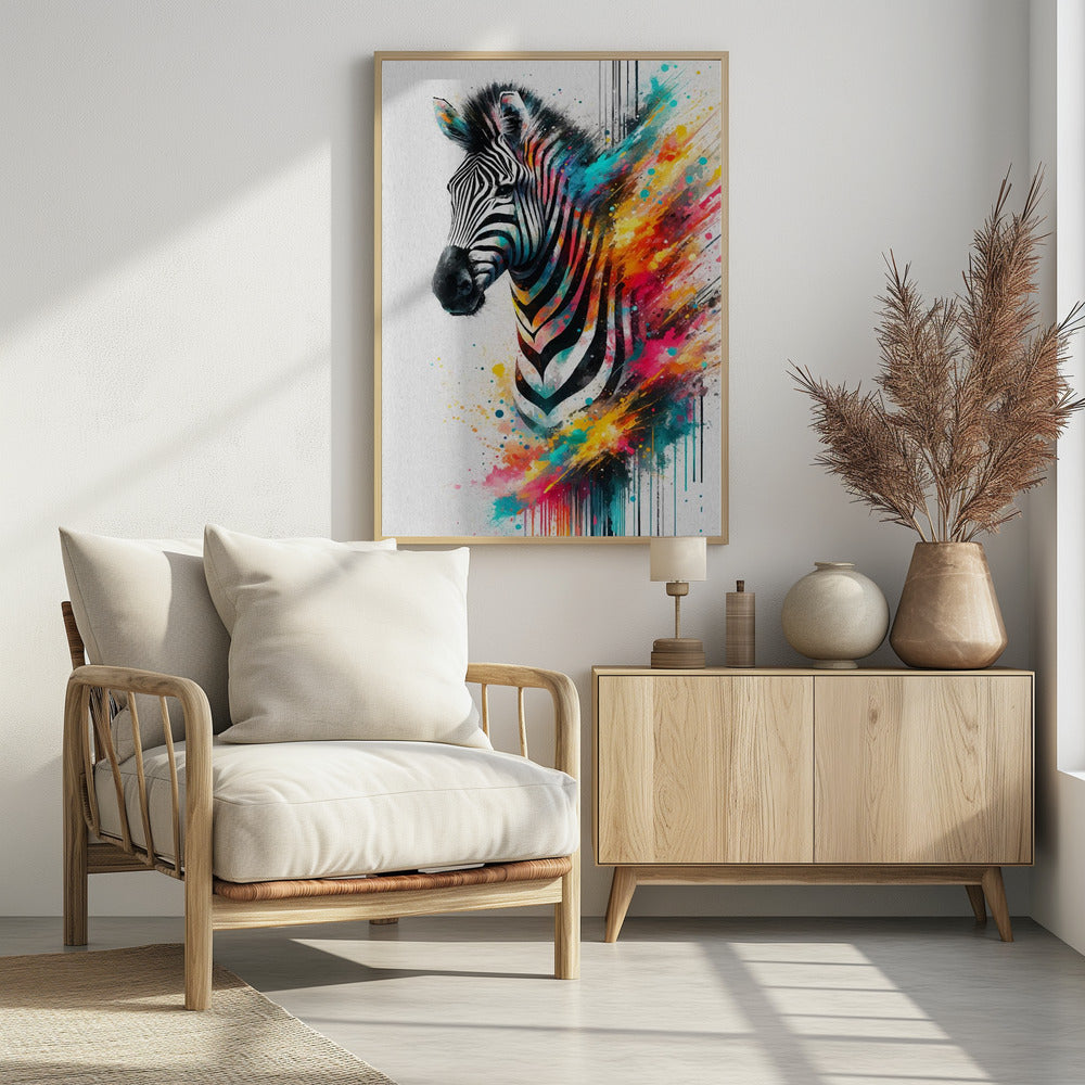 Poster - Colorful Zebra