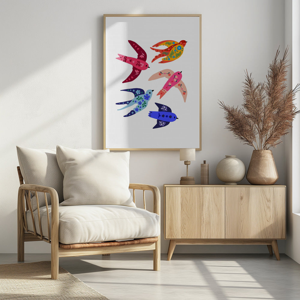 Plakat - Whimsical birds - Admen.dk