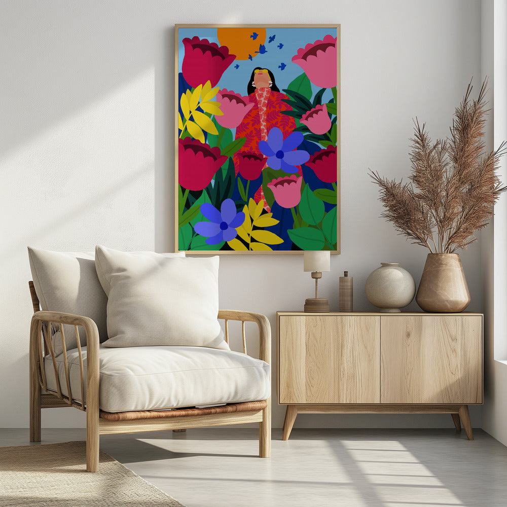 Plakat - Woman in Flower Garden - Admen.dk