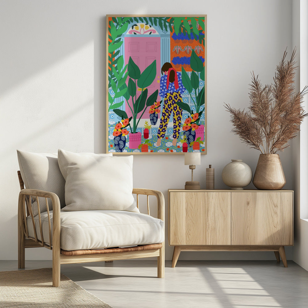 Plakat - Floral girl - Admen.dk