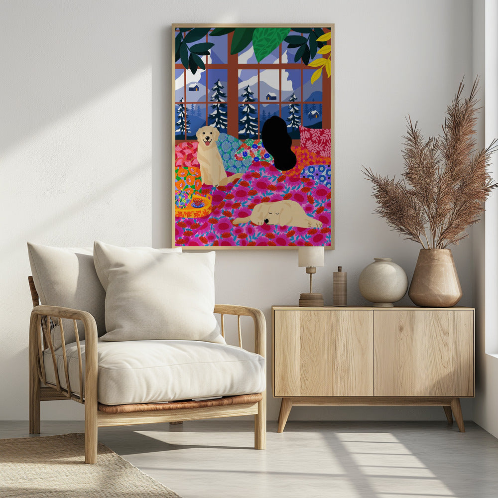 Plakat - 9933x14043 Din 107 In Bed Looking At the View - Admen.dk
