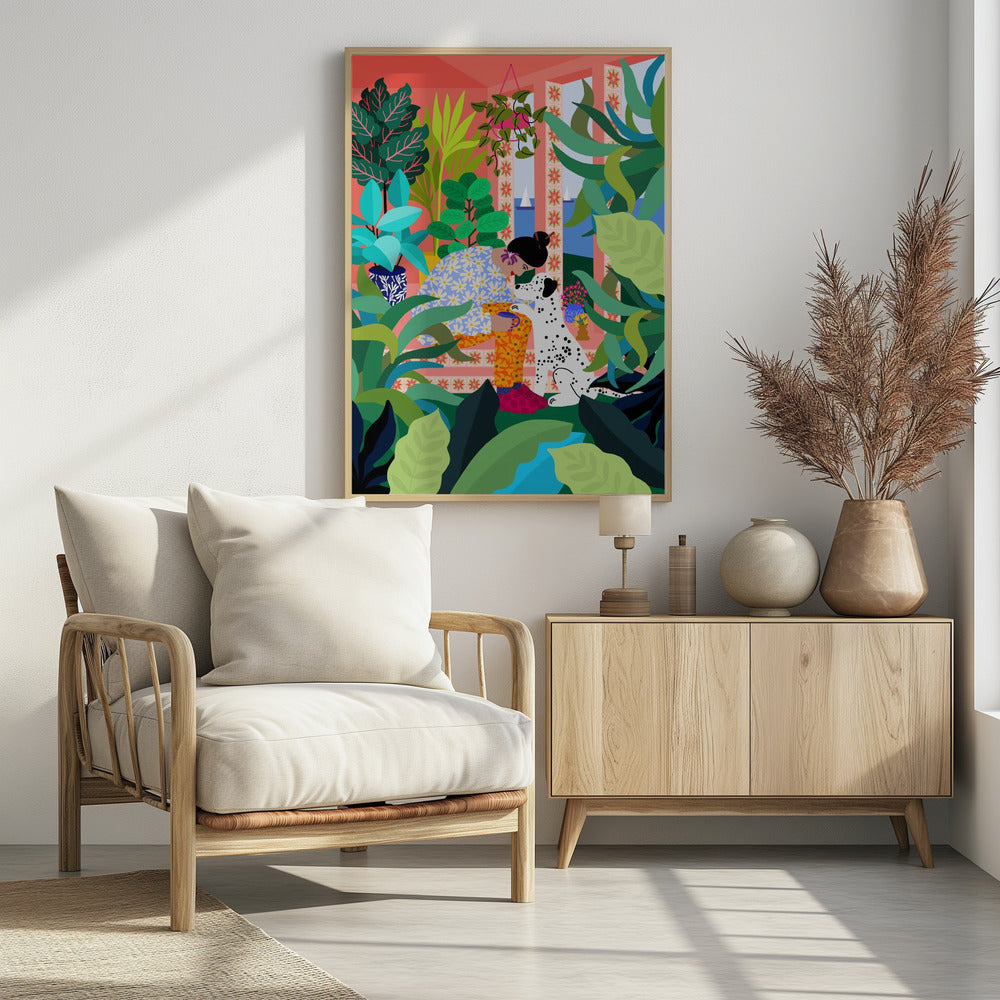 Plakat - Girl With Doggie - Admen.dk