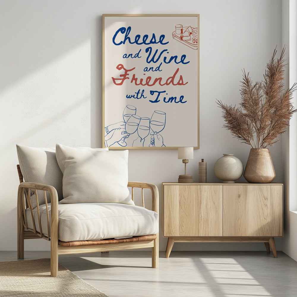 Plakat - Cheese and wine...
