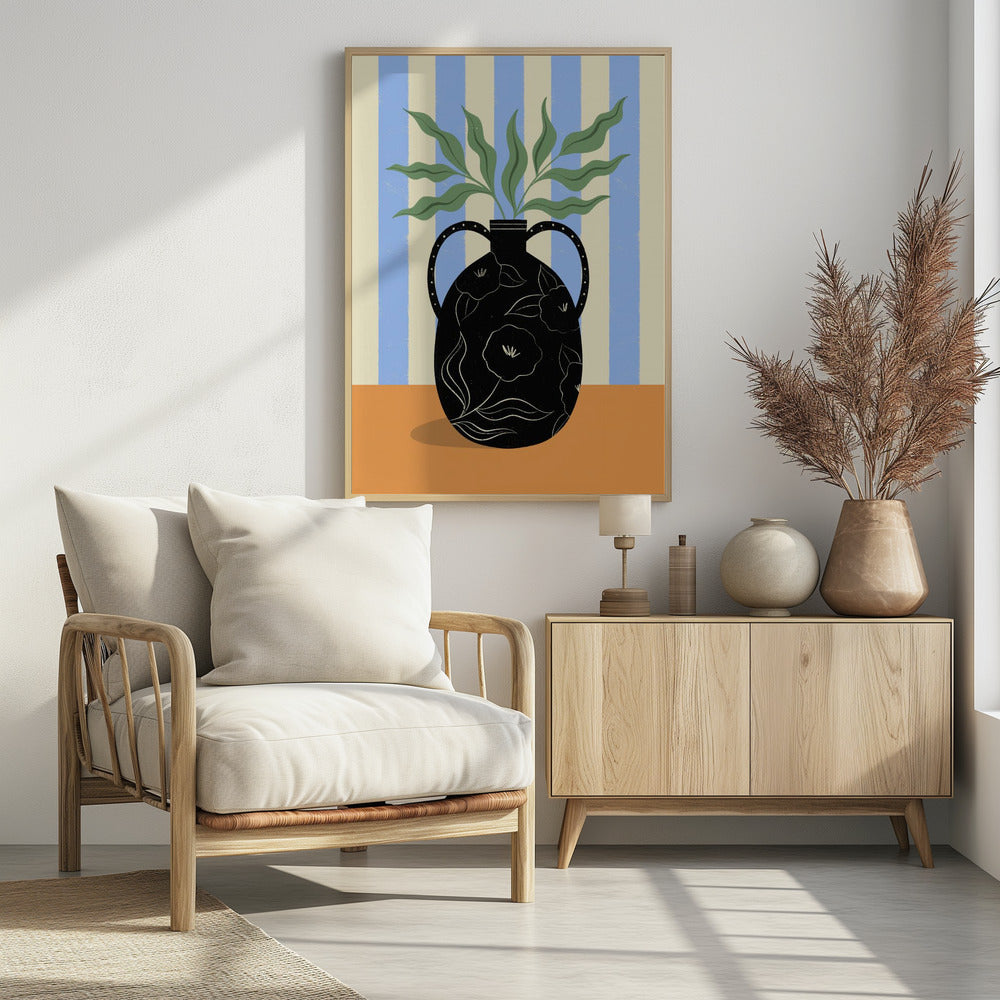 Poster - Leaves in Patterned Vase