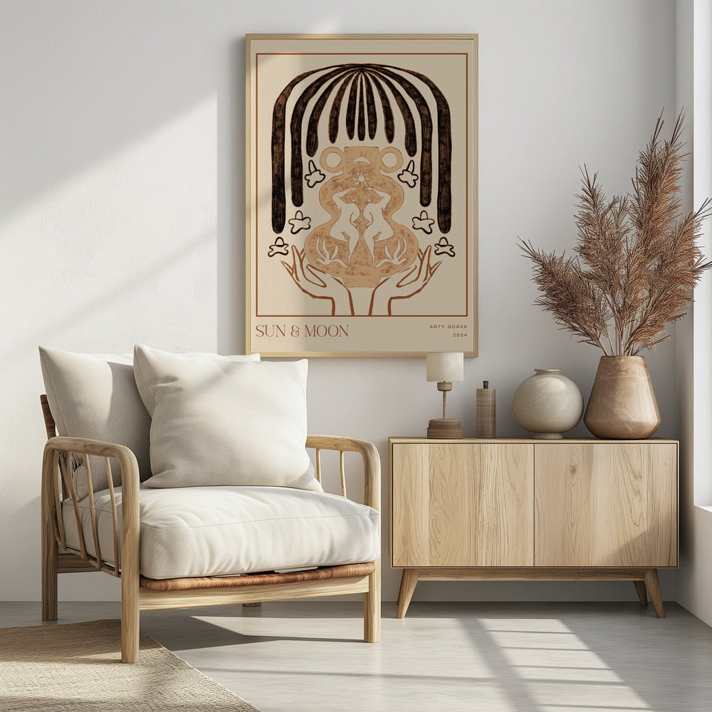 Plakat - Vessel Collection : Sun &amp; Moon (LineArt) - Admen.dk