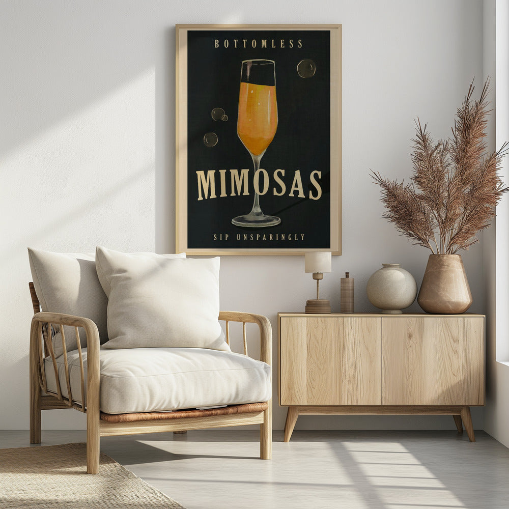 Plakat - Bottomless Mimosas Art Deco Cocktail Bar Art