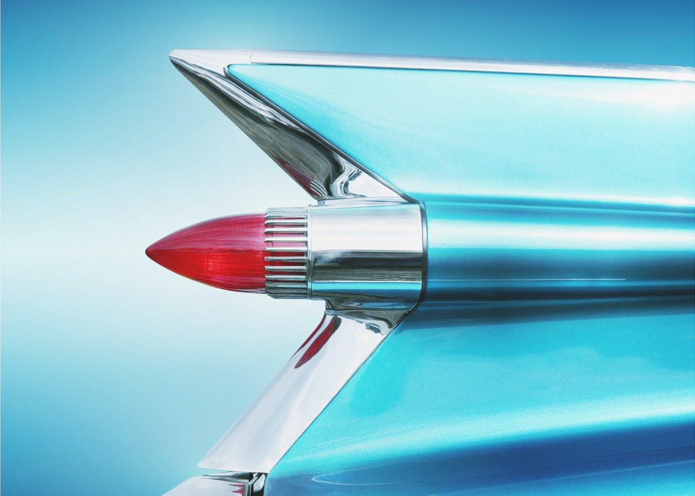 Poster - US classic car 1959 Sedan Deville tail fin abstract