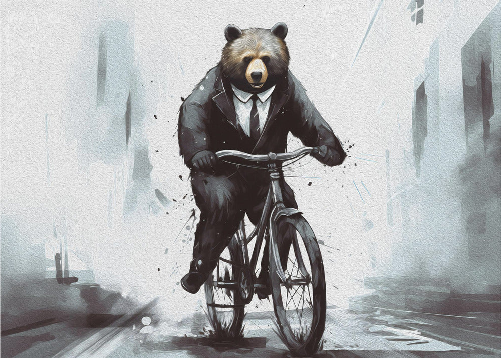 Plakat - Bear on bike