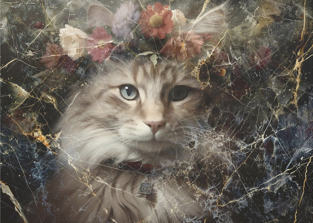 Poster - Cat Animal Vintage Art Illustration Wallart 07
