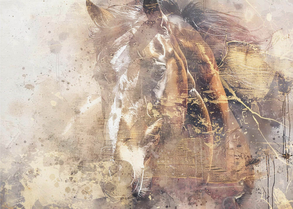 Plakat - Horse Animal Vintage Art Illustration Wallart 04
