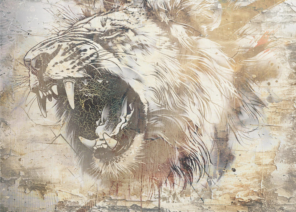 Plakat - Lion Animal Vintage Art Illustration Wallart 13