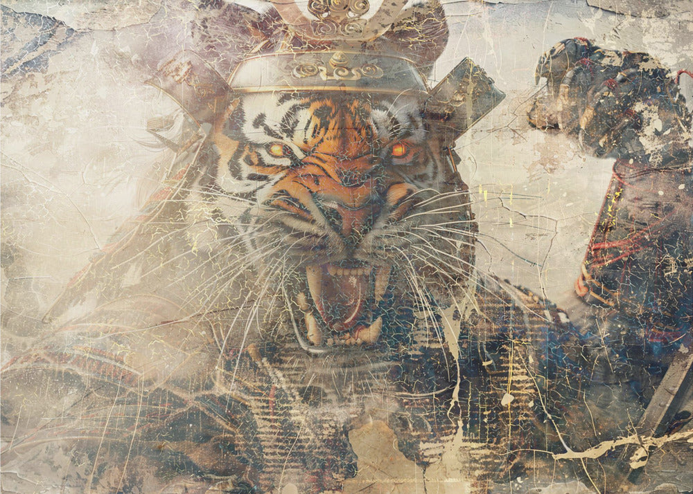 Poster - Tiger Animal Vintage Art Illustration Wallart 20