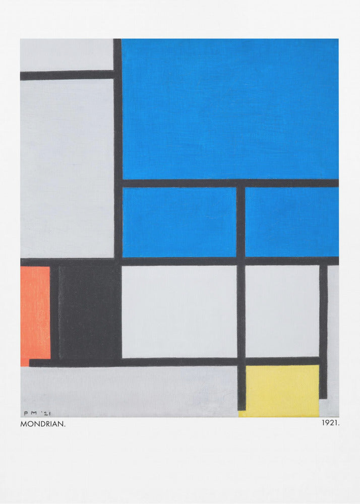 Plakat - Composition with Large Blue Plane, Red, Black, Yellow, and Gray 1921 - Admen.dk