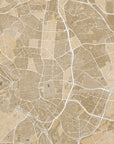 Poster - Map of Madrid (Spain) in sepia vintage style