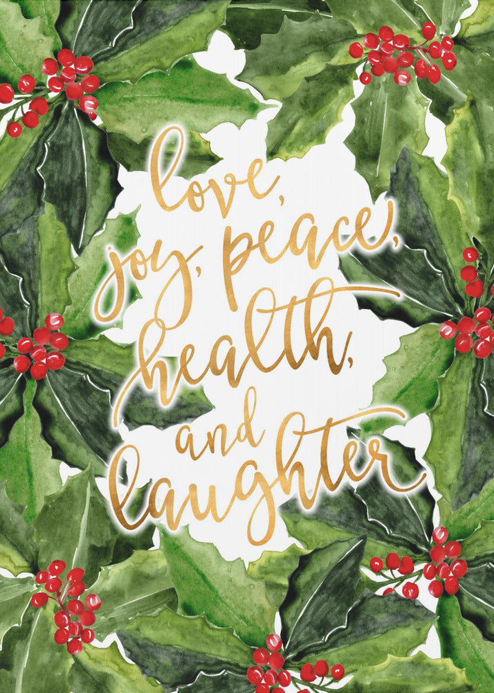 Plakat - Holly floral art with holiday wishes