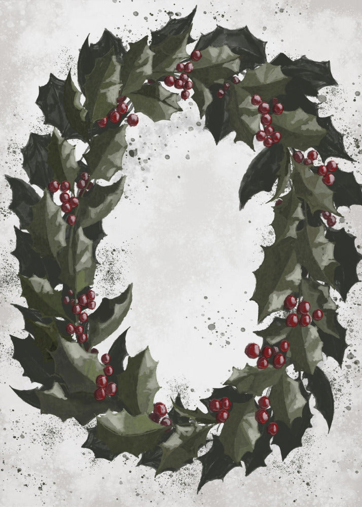 Poster - Splatters holly wreath