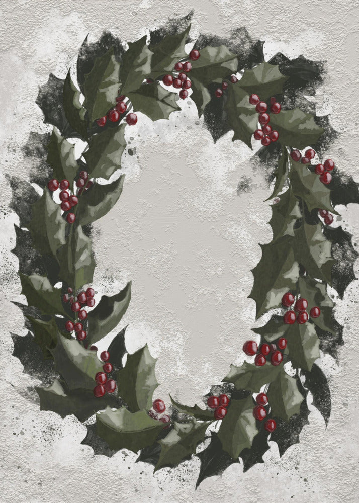 Poster - Antique holly wreath