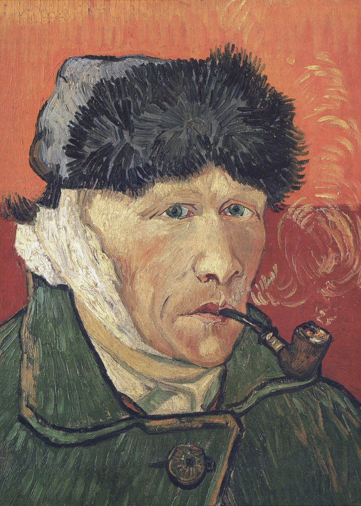 Plakat - Vincent Van Gogh&#39;s Self Portrait With Bandaged Ear and Pipe (1889) - Admen.dk