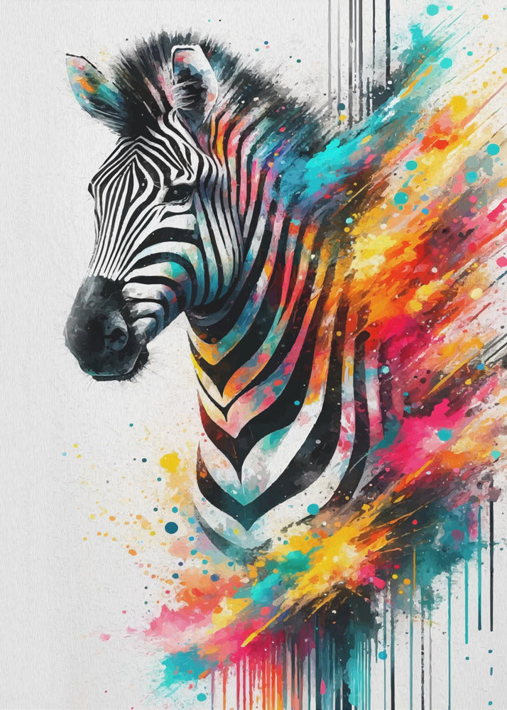 Poster - Colorful Zebra