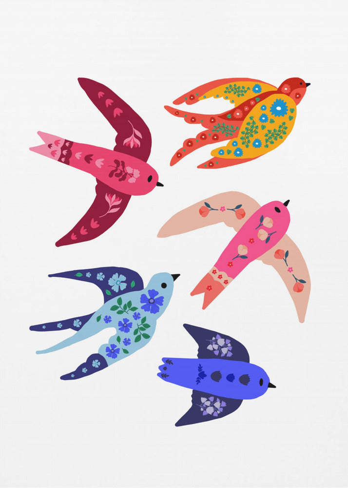 Plakat - Whimsical birds - Admen.dk