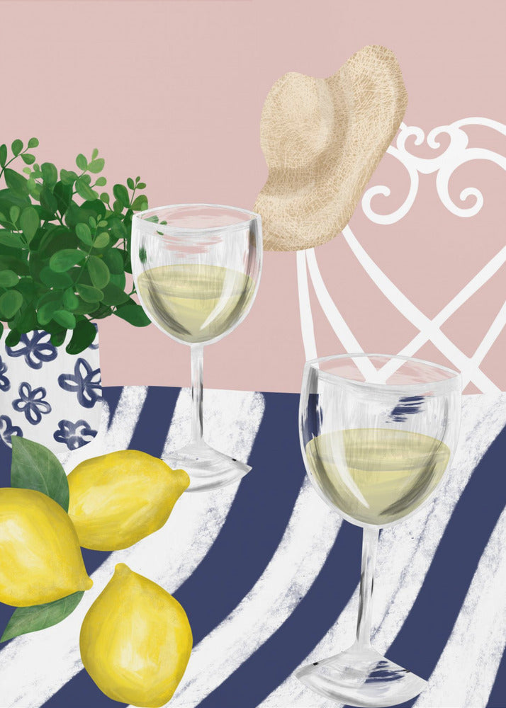 Poster - White wine for two