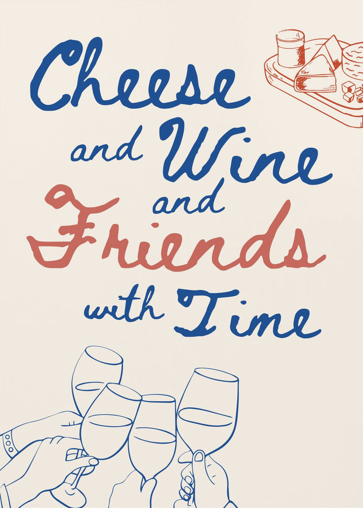 Plakat - Cheese and wine...