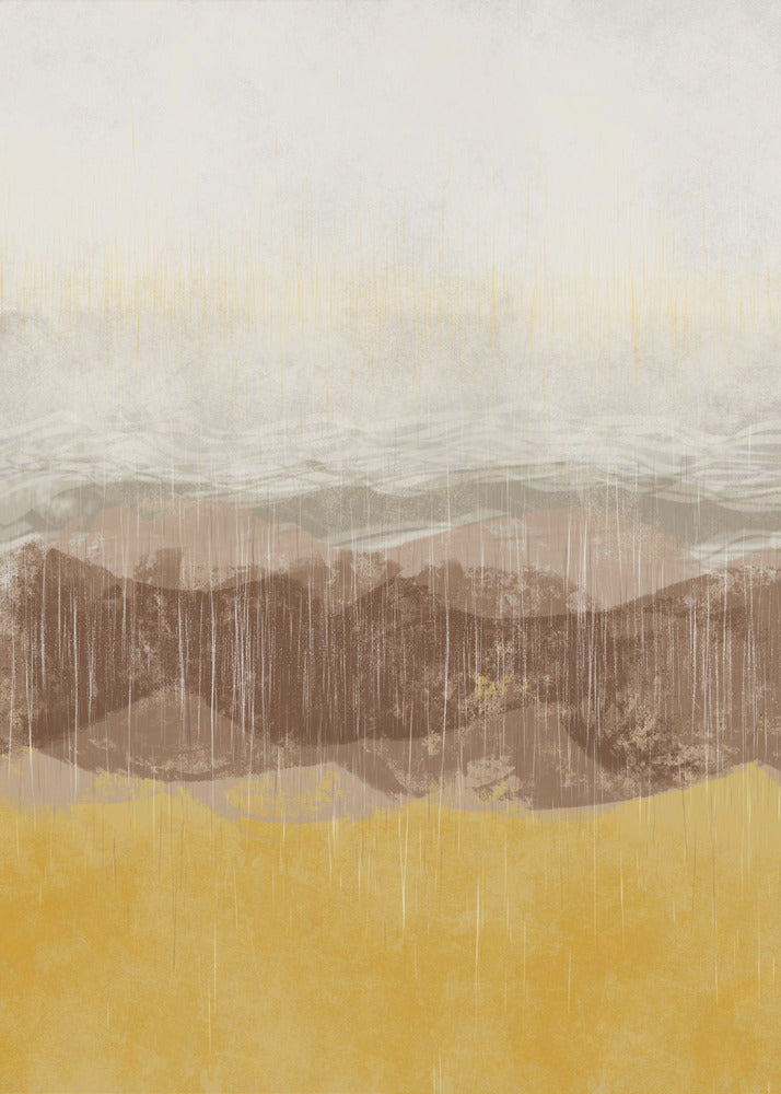 Poster - Coastal landscape with beach and sea in earth tones