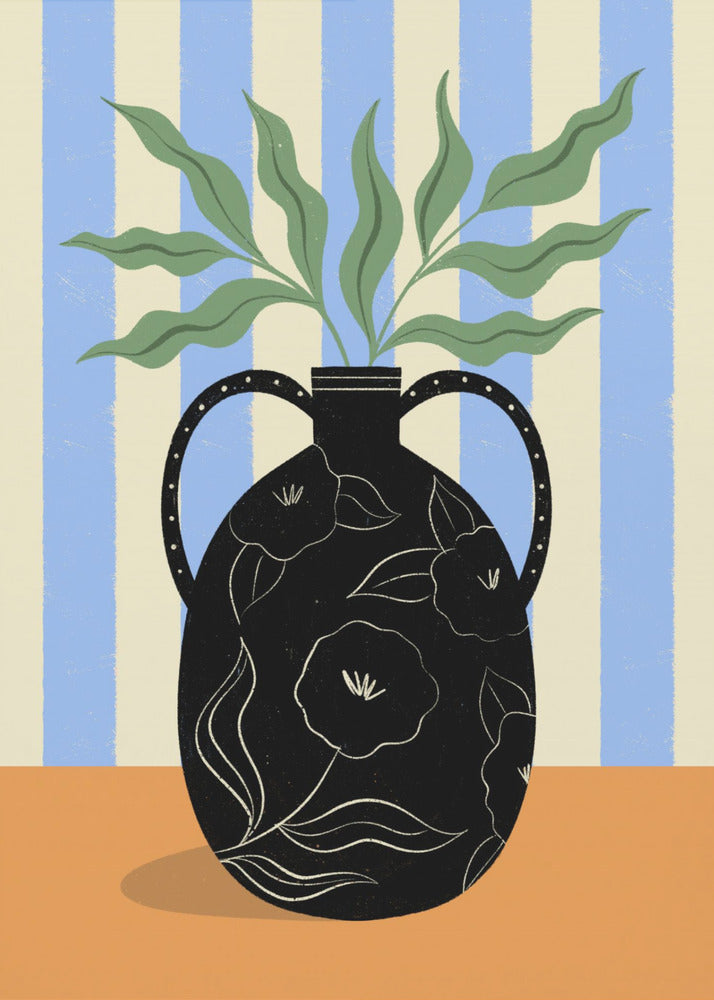 Poster - Leaves in Patterned Vase