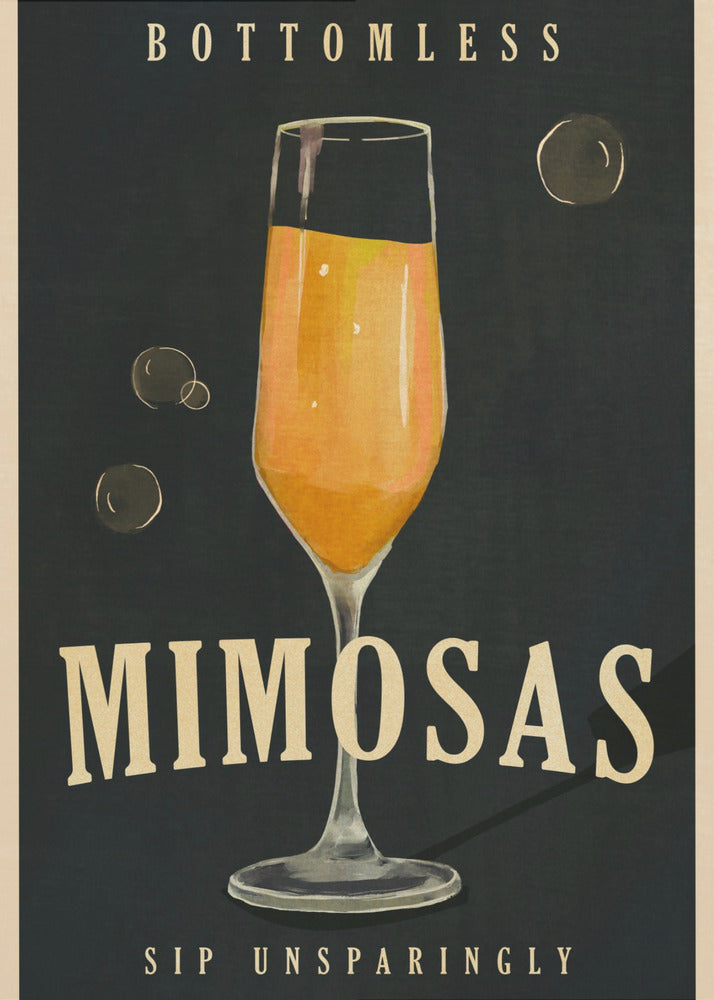 Plakat - Bottomless Mimosas Art Deco Cocktail Bar Art