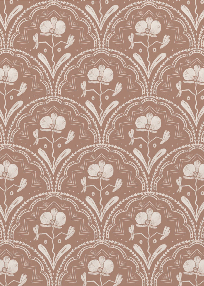 Poster - Boho Orchid Tiles Pattern