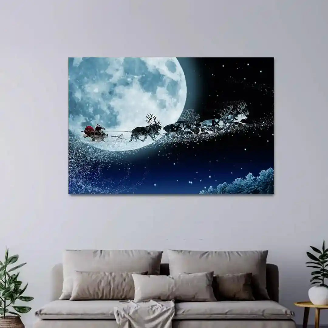 Plakat - Julemand og rensdyr