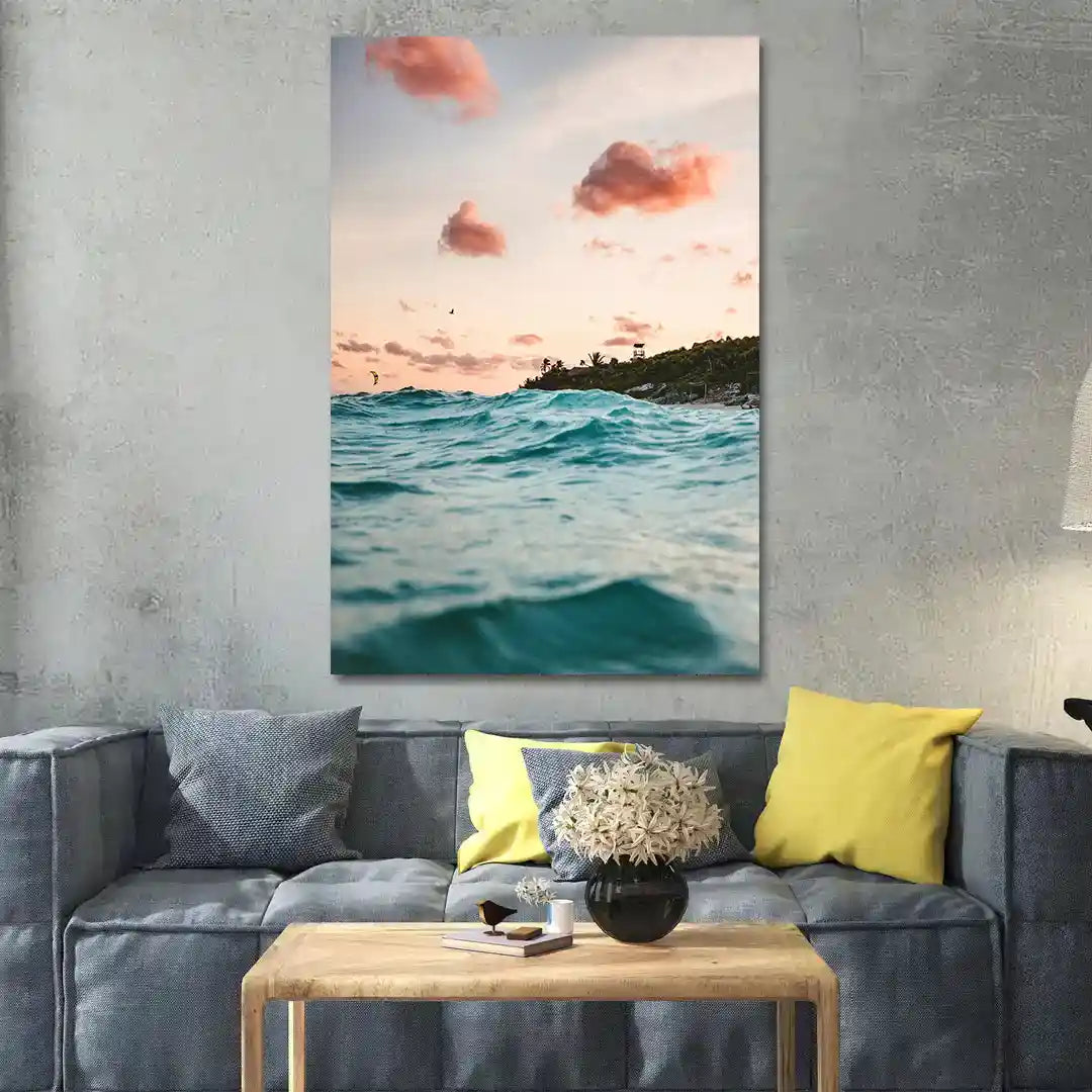 Plakat - Pink sky ved hav